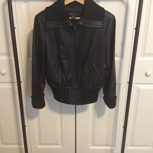 MODE International 100% Black Leather Jacket